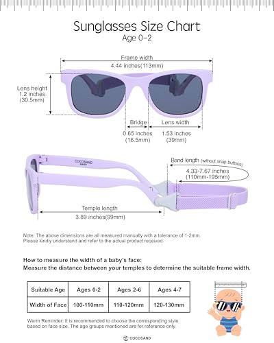 Image of COCOSAND Flexible Polarized Baby Sunglasses with Strap