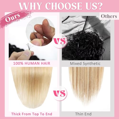 Clip in Hair Extensions Real Human Hair Clip ins 100% Human Hair Extension for Women Clip in Extensions 8pcs Per Set with 18 Clips Double Weft (20 Inch 80g #18/613 Dark Blonde Highlight Bleach Blonde)