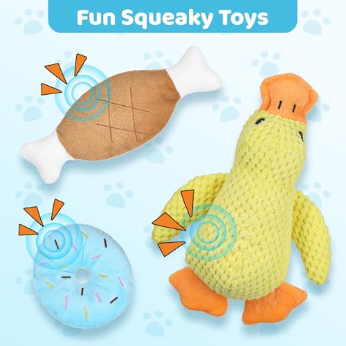 TranRantic 7 Pack Juguetes para Perros Pequeños, Juguetes Interactivos para Perros con Peluches, Cuerdas, Mordedor y Pelota Rellenable, Juguete Interactivo para Cachorros para Aliviar el Aburrimiento - imagen 4