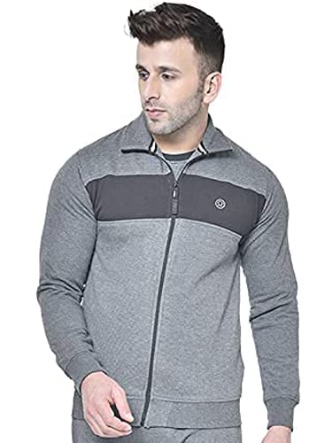 Image of CHKOKKO Fleece Men Winter Sports Running Zipper Collared Neck Stylish Jacket