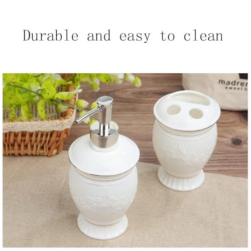 Accessoires de salle de bain en céramique pour organiser un lavabo encombré - 8