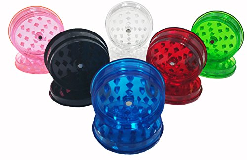 3 Piece Magnetic Acrylic Herb Grinder (50 Pack/Assorted Colors)