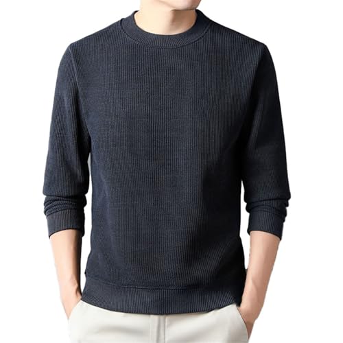Men's Plush Thickened Sweater Round Collar Plush Sweater Knitted Warm Top