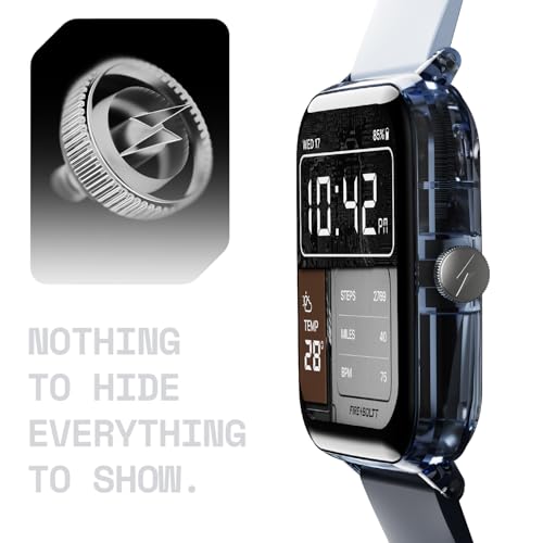 Image of Fire-Boltt Ninja Phantom Smart Watch 1.83 inch Display, Transparent Clear Body Design, Bluetooth Calling, 120+ Sports Modes, Voice Assistant, AI Outfit Watch Face Smartwatch for Men & Women Stealth Navy