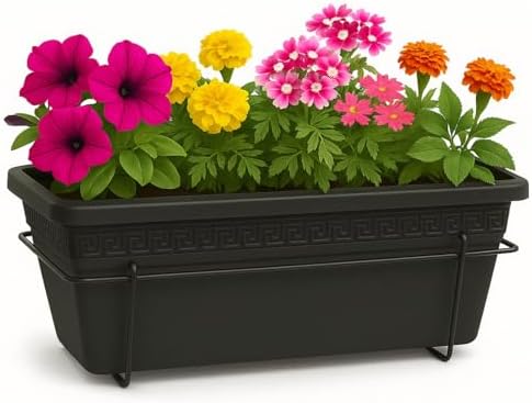 Jardinera de plástico, Balconera de plástico, Macetero para Jardí...