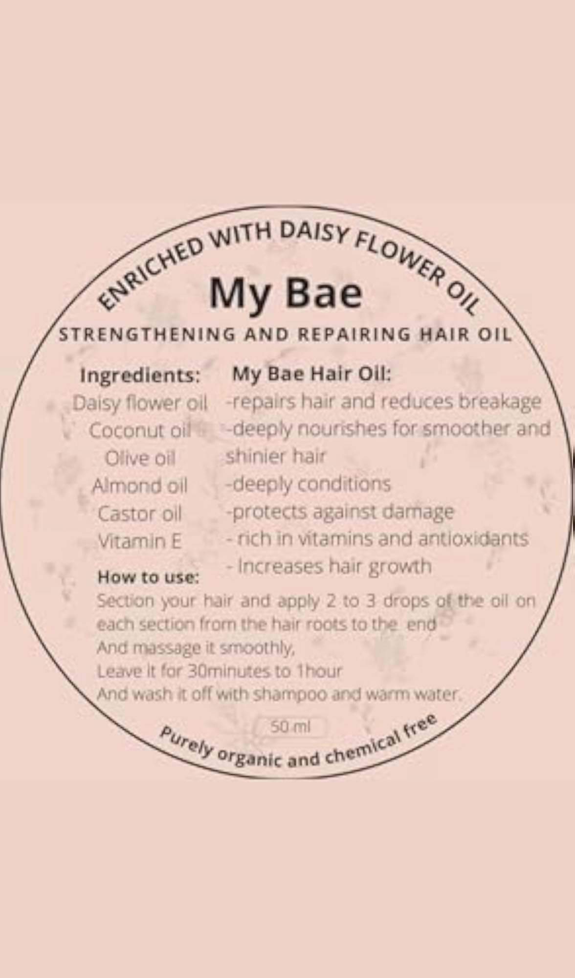 Prewash Hair Oil for Weak and Damaged Hair, 50ml