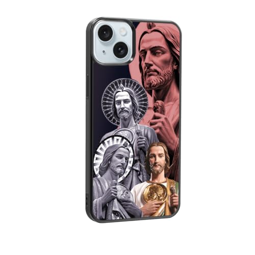 qizjio San Judas Phone Case Shockproof Protective Mexico Guadalupe Phone Case for iPhone 15 Plus