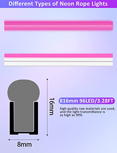 Fauyes Neon Rope Lights, 16.4Ft Icrgb Meteor Ledic,Outdoor Waterproof Ip67 Diy Design,Music Sync,24Key Remote,Tuya App Control, Wifi Voice Activation Works With Alexa, Google Assistant,For Holidays #TOP6