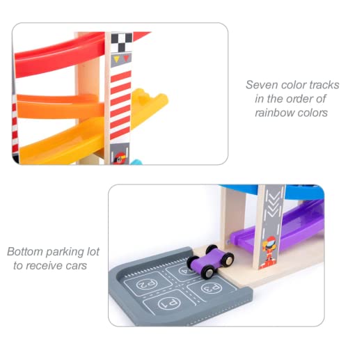 Wood City Toddler Toys For 1 2 3 Years Old, Wooden Car Ramp Racer Toy Vehicle Set With 7 Mini Cars & Race Tracks, Montessori Toys For Toddlers Boys Girls Gift #TOP3