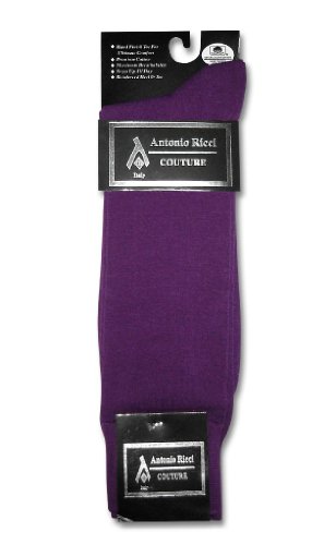 1 Pair of Antonio Ricci Solid Dark PURPLE Color Men's COTTON Dress SOCKS2