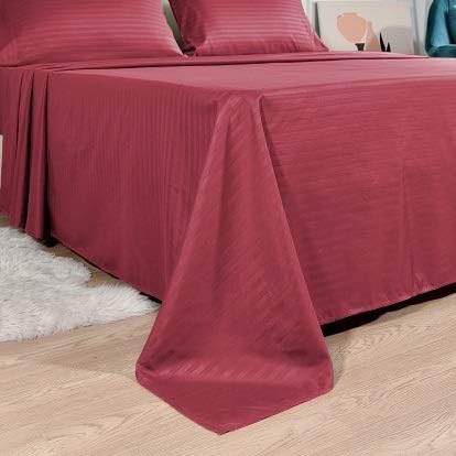 JÁCLER Full 4 Piece Sheet Set- Microfiber Bedding - Bed Sheets - Extra Soft - Easy Fit - Breathable & Cooling Sheets - Comfy, Wrinkle, Fade - Stain Resistant– Stripe Burgundy
