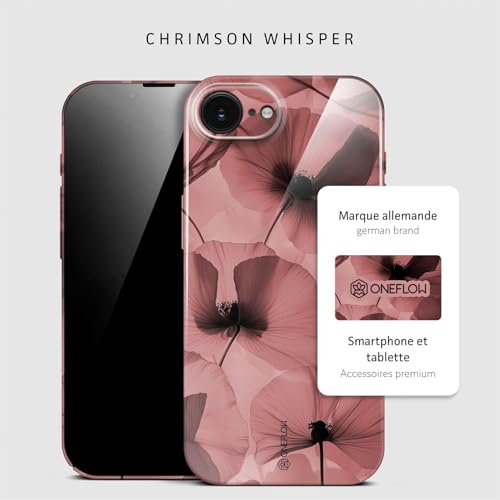 Coque rigide fine iPhone 16e anti-rayure - Étui floral robuste - 4
