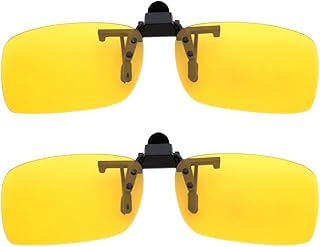 BOZEVON Clip auf Sonnenbrillen - Herren/Damen Flip-Up Polarisierende Sonnenbrillen Nachtsichtgläser Fit Over Brillenträger...