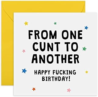 Cheeky Birthday Card for Women - 'One C*nt To Another' - Rude Greeting Cards for Her - For Sister Best Friend Workmate - Comes With Fun Stickers - By Central 23