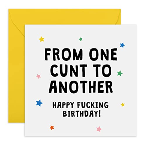 Central 23 Cheeky Birthday Card for Women - One C*nt To Another - Rude Greeting Cards for Her - For Sister Best Friend Workmate - Comes With Fun Stickers