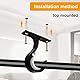 2 Stück Vorhang Gardinenstange Halterung, Dicker Aluminium Vorhang Stange Halter, Curtain Rod Brackets mit Schrauben, Gardinenstange Halterung für Gardinen, Kleiderstange,Deckenbefestigung(Schwarz)
