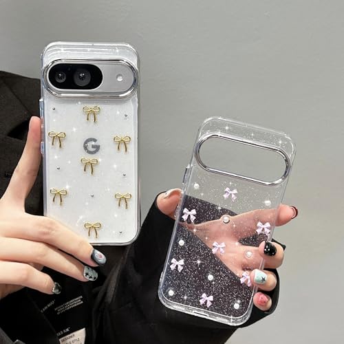 Coque Google Pixel 9 Pro XL claire transparente étui brillant nœud 3D - 9