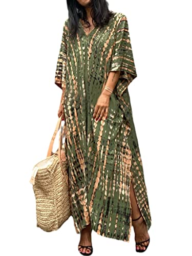 Image of Kaftan Dresses for Women Plus Size Summer Beach Dress with Print and Swim Cover Ups