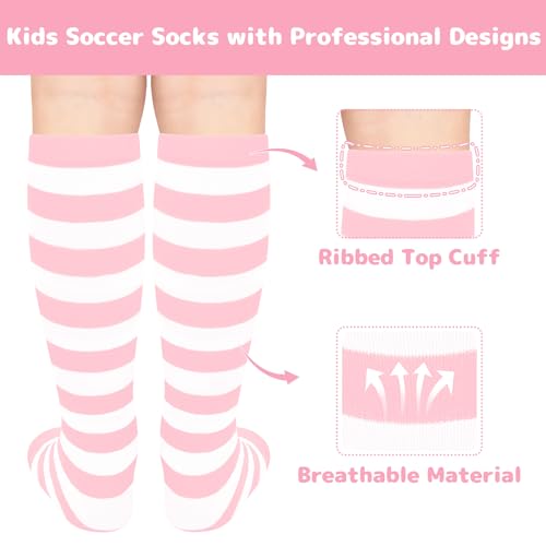 Image of Olreco 1 Pack Toddler Kids Youth Soccer Socks Girls Boys Baseball Socks Youth Knee High Softball Football Accessories Cotton