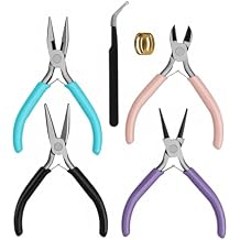 4pcsJewelry Pliers Set, Jewelry Pliers for Jewelry Making Tools, Chain Nose/Needle/Bent/Wire Plier/Round Nose Plier for Repair Wire Crafting