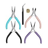 4pcsJewelry Pliers Set, Jewelry Pliers for Jewelry Making Tools, Chain Nose/Needle/Bent/Wire Plier/Round Nose Plier for Repair Wire Crafting