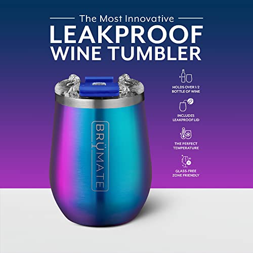 BrüMate Uncork'd XL MÜV – Copo de vinho 100% à prova de vazamento com isolamento térmico de 397 g c