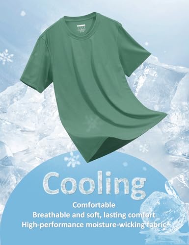 Image of MAGCOMSEN Mens T-Shirts Short Sleeve UPF 50+ Lightweight Moisture Wicking Basic Crewneck Casual Summer Cooling T Shirt