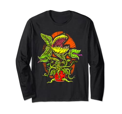Houseplant Lover Scary Carnivorous Plant Venus Flytrap Long Sleeve T-Shirt
