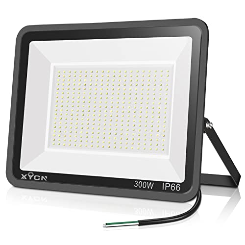 XYCN 300W LED Flood Light (2000W Equivalent), Super Bright 42,500LM 5000K Daylight IP66 Waterproof Security Outdoor LED Arena Lights Commercial Lighting Floodlight for Backyard|Court|Stadium|Yard by XYCN - Used condition - US$42.26
