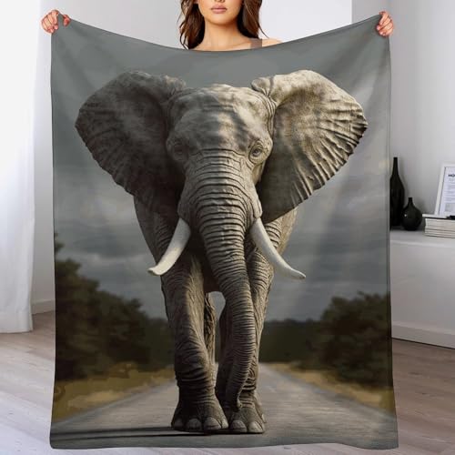 Couverture éléphant plaid doux en flanelle, le cadeau de lit idéal - 5