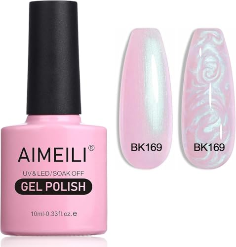 AIMEILI Gel Nagellack Mit Pearl Effekt - Transparent Shimmer Glänzend Glitzer UV LED Soak Off Polish - (169) 10ml
