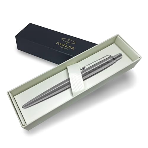Personalised Parker Jotter Silver Ballpoint Pen, Engraved by RMI U-15 Laser