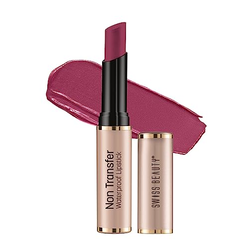 Image of Swiss Beauty Non Tranfer Lipstick Long Stay & Smooth, Matte Finish - Pink-Blossom, 3g