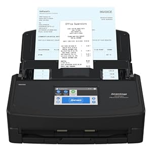ScanSnap iX1600 Receipt Edition Color Duplex Invoice Document Scanner for Mac and PC Works with QuickBooks Online, Black