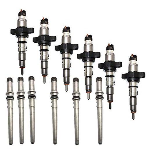 Set (6) New Diesel Injector With Connector Tube Set Fits 03-04 Dodge Ram Cummins 5.9L 0986435503