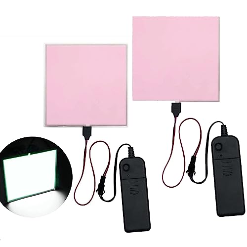 Image of El Sheet Panel Light - 2Pcs 10 x 10cm DIY Electroluminescent Cuttable Mask Eye Lighting DIY Cosplay Party Decoration Continuous /Strobe (White)