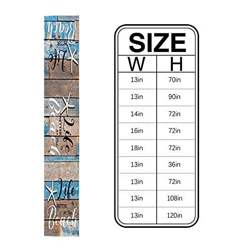 Artshowing Ocean Coastal Starfish Decorative Table Runner 13X70Inch, Linen Textured Table Runner For Kitchen Dining Wedding Party And Home Decor, Retro Wood Grain Life Is Better At The Beach #TOP4