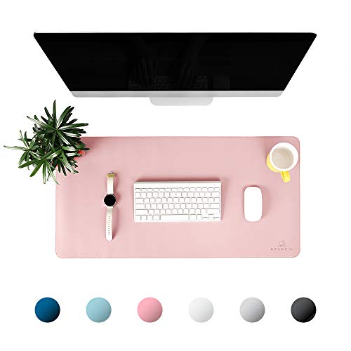 Decopia Desk Mat-Office Mouse Pad With Anti-Slip Suede Bottom31.5X15.7-Inch Desk Pad For Men And Women And Practical-Waterproof Soft Pu Leather Design With Strengthened Edge Finish (Pink) #TOP1