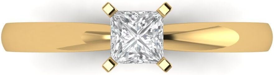 Clara Pucci 14K Solid Gold Engagement Ring for Women | 0.5 cttw Moissanite