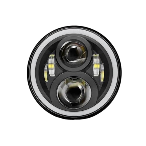 Phare Moto LED Noir Optique 7 Pouces Full Halo Headlight pour Indian Chief 2015-2017