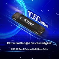 Transcend 128GB ESD310 Dual Portable SSD 1050 MB/s USB-A+C, USB-Stick – Ansicht 2