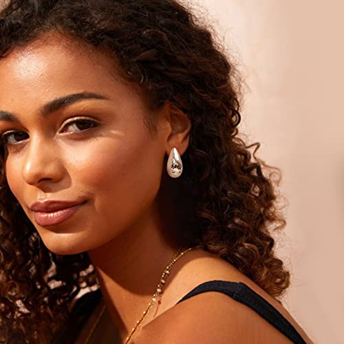 Muyan Silver Long Waterdrop Earrings For Women Polished Droplet Earrings #TOP1