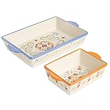 Laurie Gates by Gibson Hand Painted Tierra Mix and Match Dinnerware Set, 2-Piece Bakeware Set (1.6qt & 3.9qt), Assorted