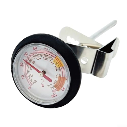 Jotekonoby Termometro regolabile per lattiera con morsetto in acciaio inox per livelli di calore in caffè e bevande al cioccolato