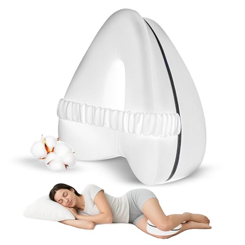 VASSL Almohada Piernas Dormir - Cojin para Dormir Entre Las Piernas con Espuma de Memoria - Soporte para el Tobillo y la Rodilla - Almohadilla para Dormir de Lado.