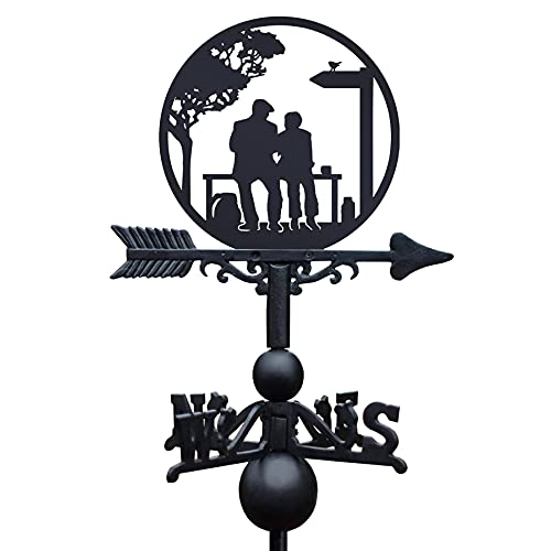 Black Country Metal Works New Couple on a Bench Iron Weathervane