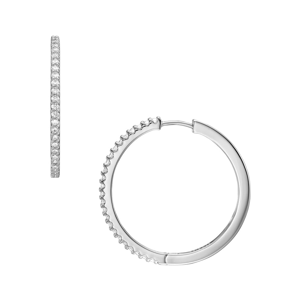 Fossil Women's Brass or sterling silver with hoop closure Earrings