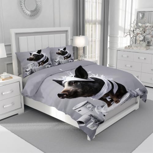 Linge de lit 220x240 cochon noir pour en finir avec la literie difficile à ranger - 5