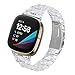 Jennyfly Slim Bands Compatible with Fitbit Sense and Fitbit Versa 3, Resin Watch Band Lightweight Sport Strap with Metal Stainless Steel Buckle Adjustable 5.5-7.87 inch for Fitbit Sense/Versa 3