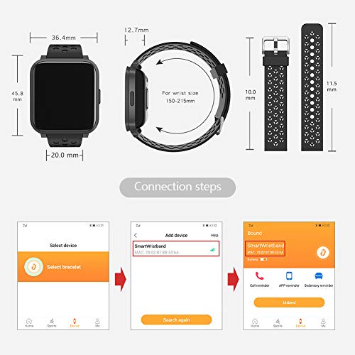 Smartwatch, smartwatch heren met vrij te kiezen achtergrondafbeelding,fitnesstracker horloges met hartslagmeters, 16… - Image 8